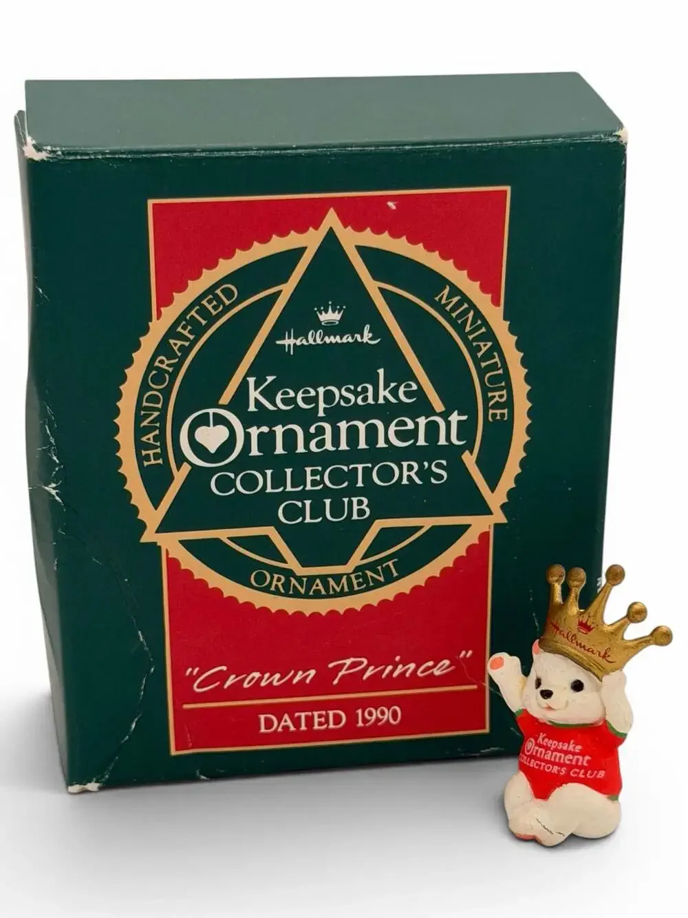 1990 Hallmark Keepsake Ornament Crown Prince Collector's Club Miniature Bear